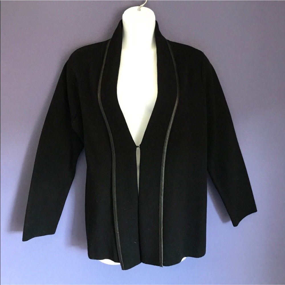 Calvin Klein Blazer w/Faux Leather Trim